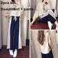 Two pcs set wild long-sleeved casual sweatshirt set large size spring and autumn women's clothing