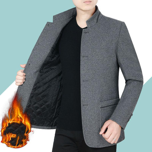 Men's Jacket Business gentleman jacket Winter Fashion Handsome Gentleman Plus Velvet Padded Jacket