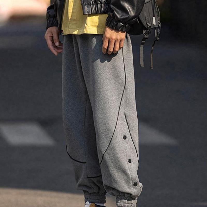 Sweatpants Men's Tide Brand Fashion Knitted Breasted Loose Solid Color Casual Men's Sweatpants
