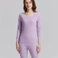 Autumn Clothes O-neck Tops Pants Female Tight Suit Women Winter Thermal Underwear Thicken Windproof Soft Lining Long Sleeve High Elasticity Slim