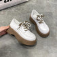 Ladies Small Leather Shoes British Style Spring College Style Jk Lace-up Thick-soled Shoes Girls Thick-bottomed Thick-heeled Loafers