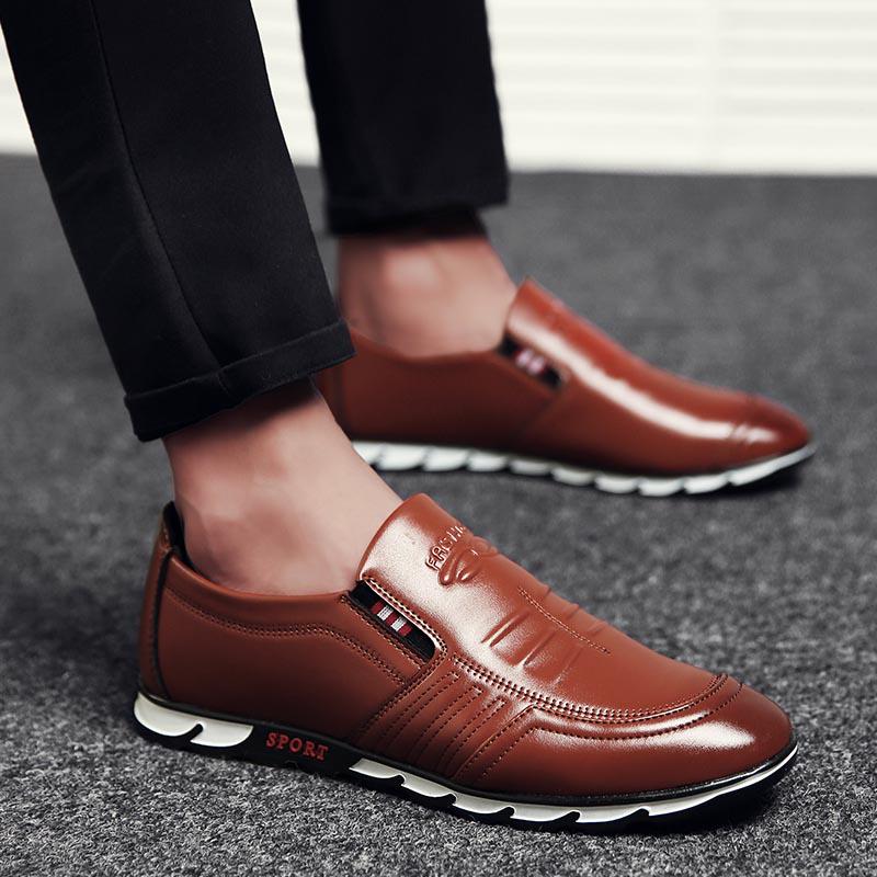 Summer Peas shoes men's trend social guy breathable wild tide shoes leather shoes casual men's shoes