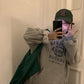 Autumn and Winter Women's Hooded Hoodie Korean Loose Large Size Plus Velvet Thick Letter Coat