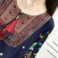 Women's Printed Dress Casual O-neck Short-sleeved Loose Dress Retro Folk Style Loose Mid-length Dress Cotton Fabric Sweat-absorbent and Breathable