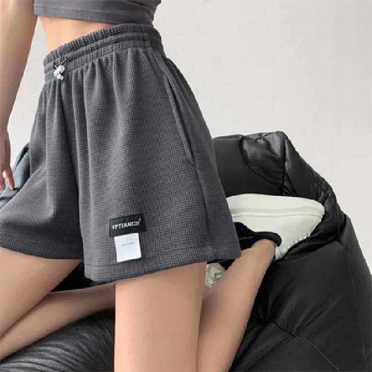 Street Letter Labeling Sports Shorts Women's High Waist Drawstring Thin Wide Leg Short Pants Loose Casual Three-point Pants Running Shorts for Girl