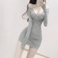 Spring Feminine Korean Version of Elastic Sexy Slim Dress Is Thin Buttocks Ladies Waist and Meat Short Skirt