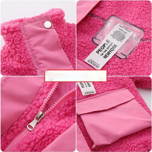 Girls' Jackets Autumn and Winter Clothing Plus Velvet Thickening Warm Jacket