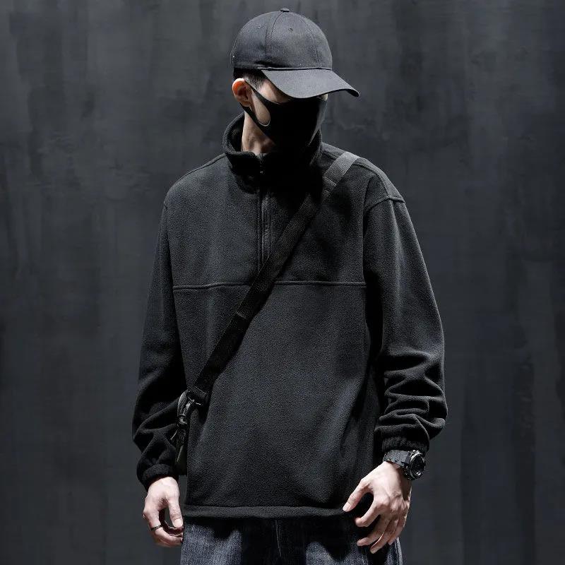 Polar Fleece Jacket Boys Autumn and Winter Thickened Stand Collar Wild Warm and Comfortable Sports Sweater Loose Jacket Clothes