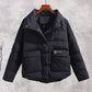 Frosted Fabric Large Size Short Padded Jacket Women Stand-up Collar Small Padded Jacket Korean Style Popular Padded Jacket Winter Jacket