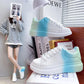 Gradient Color Small White Shoes Women's Thick-soled Height-increasing Shoes All-match Board Shoes Net Red Casual Trendy Shoes