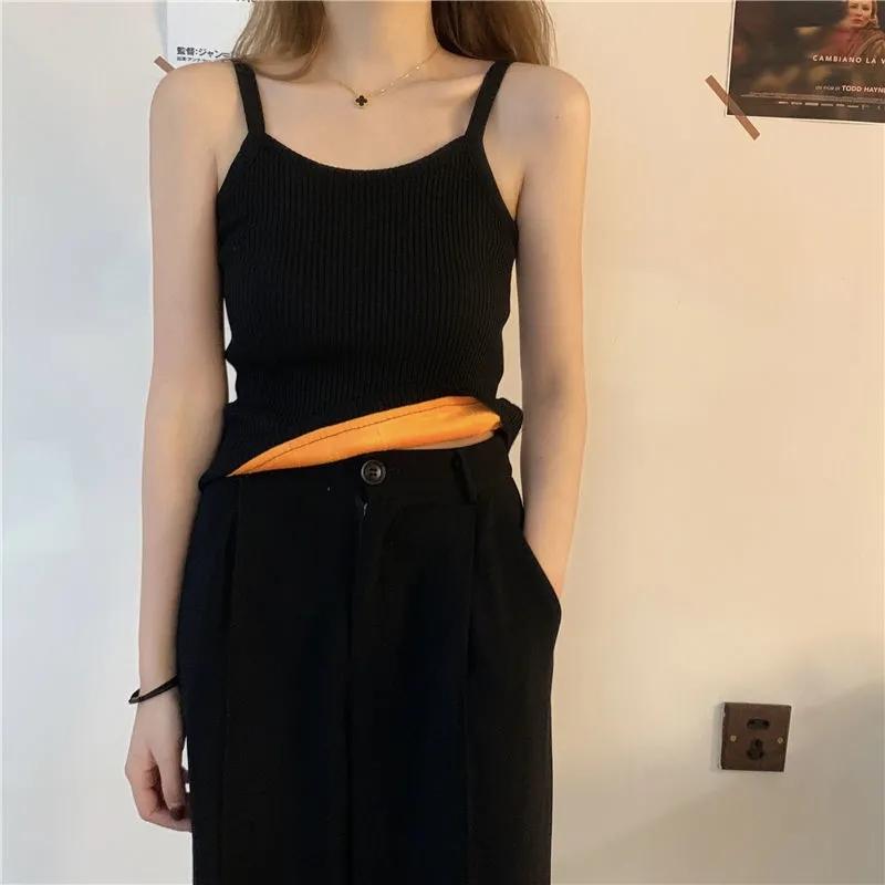 Thermal Wear Women Rainbow Winter Vest Velvet Warm Body Tank Tops Slim Square Neck Slim Inner Wear Sexy Clothing Thermals