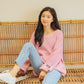 Autumn European and American Style Sweater Fashion Casual Knitted Sweater Loose and Versatile Young Women's Top