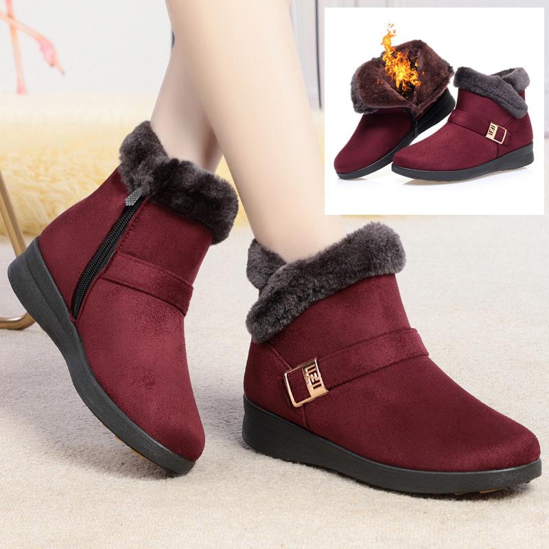 Women Snow Boots Winter Warm Thick Fur Boots Non Slip Flat Couple Boots Ankle Booties Woman Outdoor Footwear