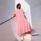 Casual Beach Dresses Womens V-Neck Party Summer Dress Short Sleeve Loose Long Dress