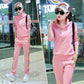 Joker Long -Sleeved Casual Sweatshirt Set Large Size Spring And Autumn Women 'S 2pcs Set