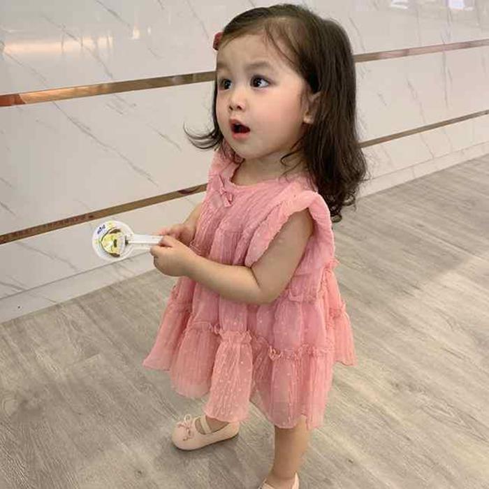 Summer Girls Princess Dress Elegant Baby Girl Dress Cake Skirt Vest Skirt Kids Girls Birthday Party Dress Toddlers Clothes