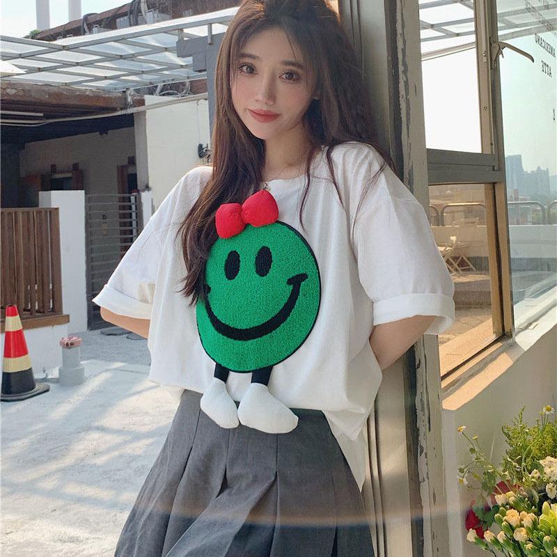 Large Size Top Women's Summer Loose Short Simple Short Sleeve T-shirt