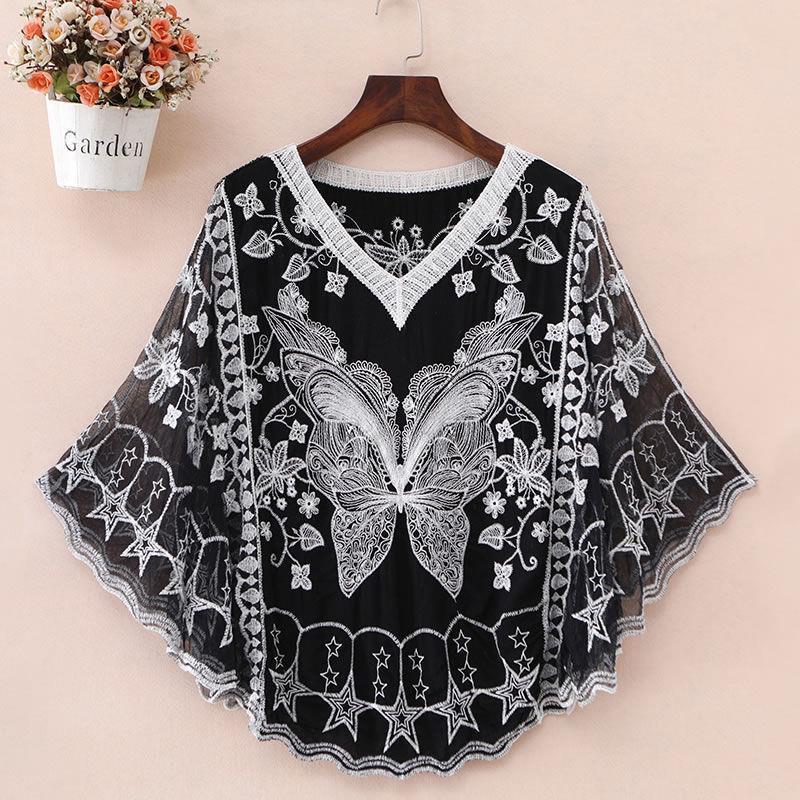 Printing Chiffon Shawl Coat Top Can Be Fitted with Suspender Skirt Women Summer Thin Sun Protection Clothing Short Cardigan
