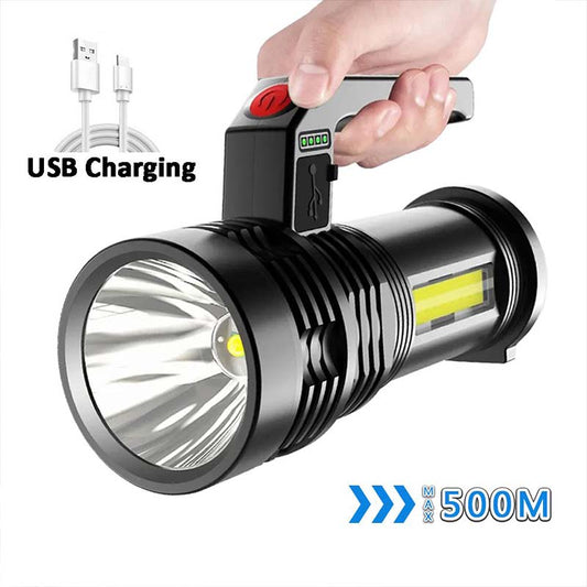 6000LM LED Flashlight Long Shot Use USB Rechargeable Outdoor Camping Lantern P500 Waterproof Searchlight Spotlight Floodlight