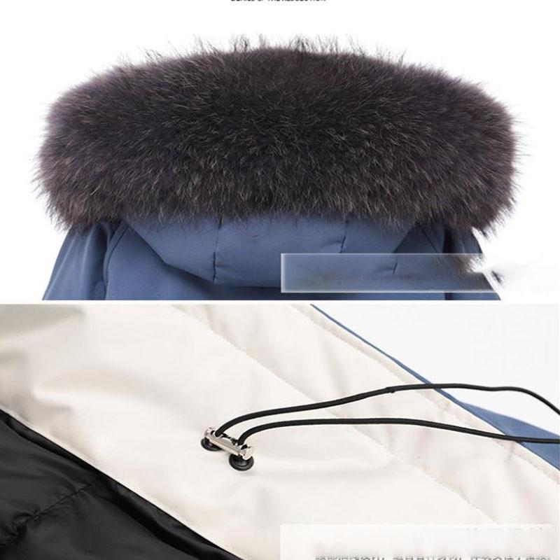 Winter Women's Cotton Jacket Jacket Mid-length Large Fur Collar Plus Down Jacket Thickening Plus Velvet Jacket