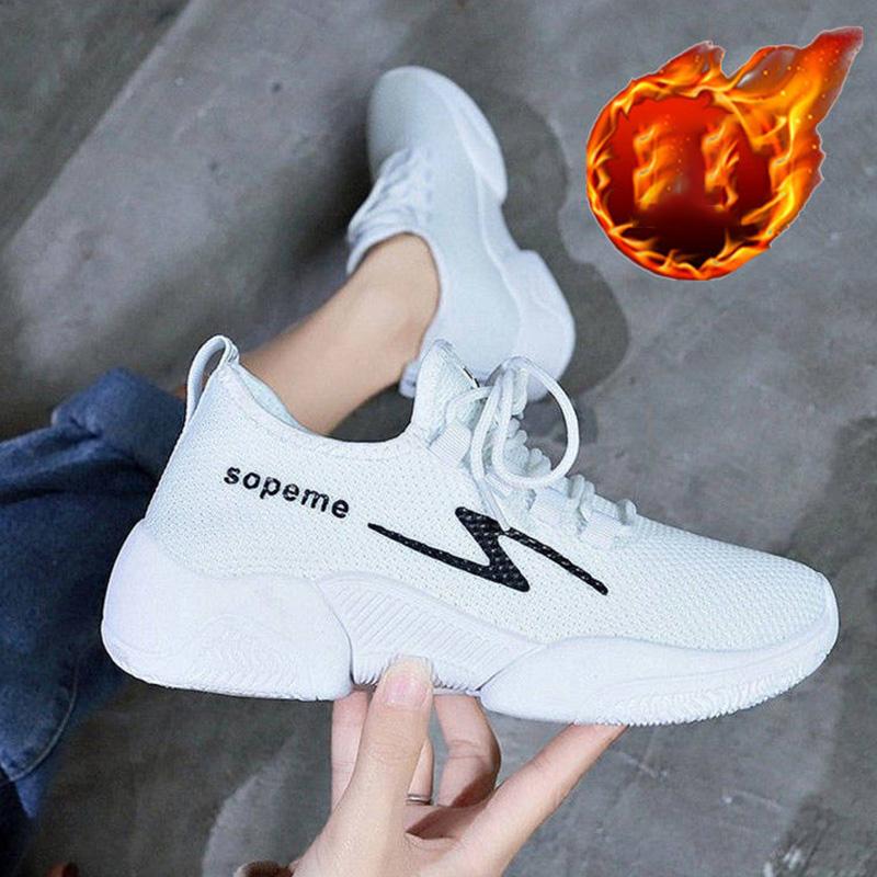 Autumn and Winter Casual Sports Shoes Fleece Warm All-match Running Cotton Shoes