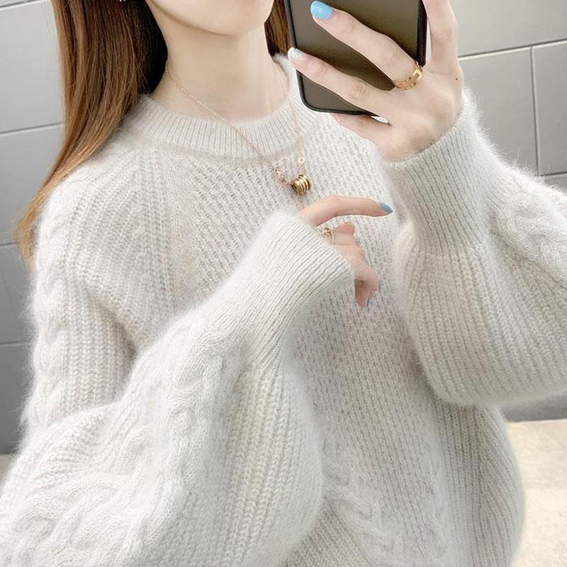 Round Neck Pullover Sweater Ins Women's Forest Loose Outer Wear Autumn and Winter New Lazy Style Knitted Bottoming Shirt