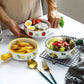 Nordic Style Instant Noodle Bowl with Handle Ceramic Baking Bowl Baked Rice Bowl Fruit Salad Bowl Home Microwave Oven Creative Baking Tray