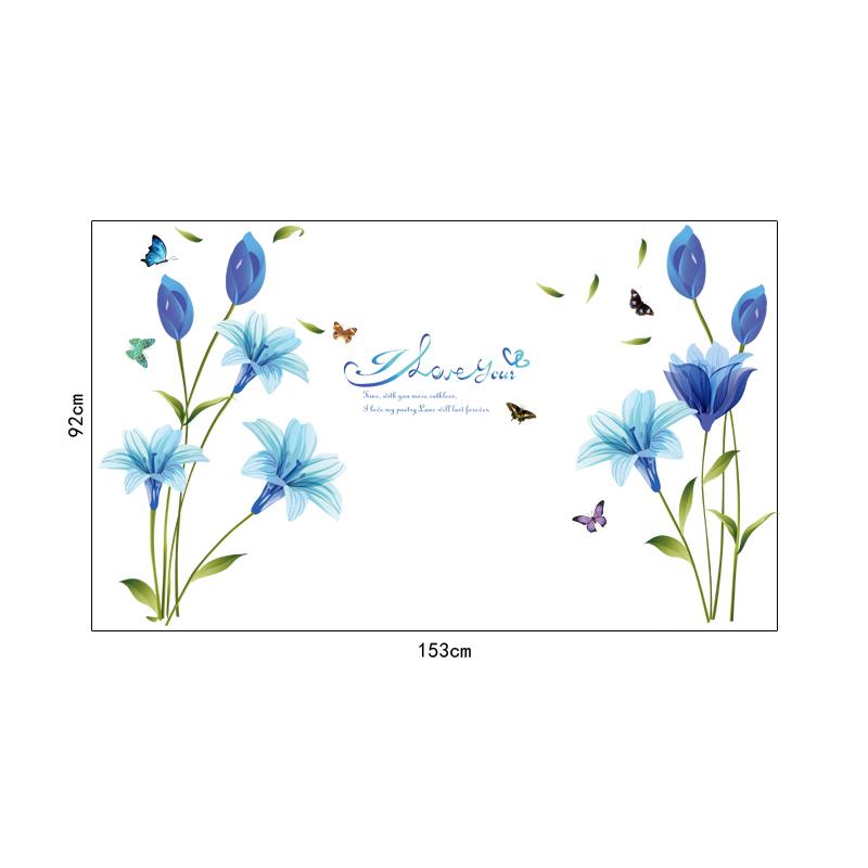 [Wall sticker ]Lily Wall Stickers Home Decor Living Room Bedroom Window Bathroom Tile Art Decals Flo