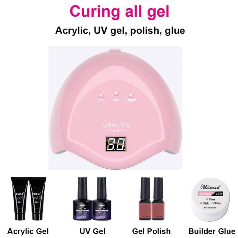 Gel Nail Polish Starter Kit UV LED Lamp Dryer Nail Gel Polish Kit Manicure Tools Set Nail Art Tools