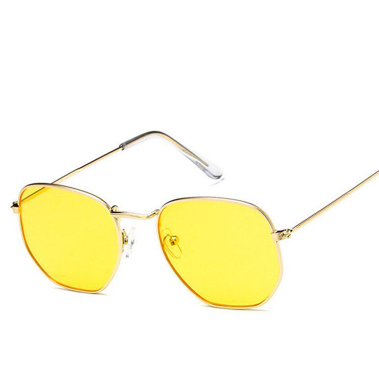 New Arrival Polygon Clear Square Sunglasses Women Fashion Brand Design Lady Vintage Metal Small Fram