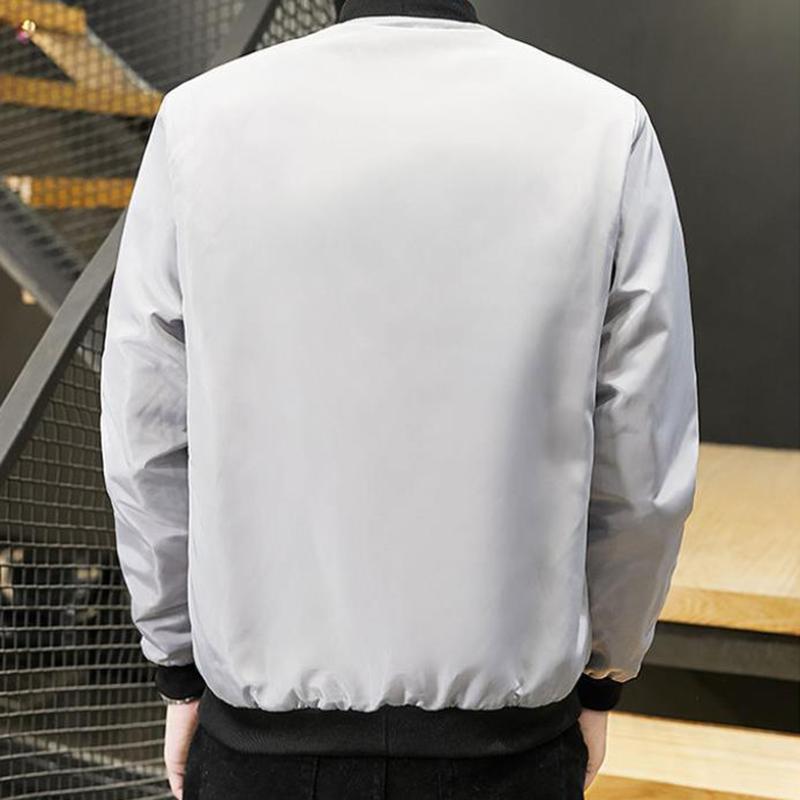 Spring and Autumn Thin Jacket Men's Simple Solid Color Stand-up Collar Short Top Men's Casual Handsome Jacket