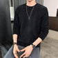Fall/Winter Men's Sweater Base Sweater Imitation Mink Fleece Warm Knit Sweater Round Neck Pure Color Casual Loose Pullover