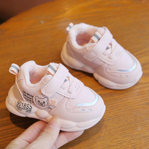Winter 0-2 Years Old Soft Soled Men's and Women's Treasure Walking Shoes Plush Warm Leather Children's Casual Shoes Anti Slip Children's Sports Shoes