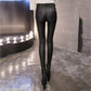 WTEMPO Spring High Waist Matte Leather Pants Women Thin Leggings Look Thin and Wear Outside Pencil Pants