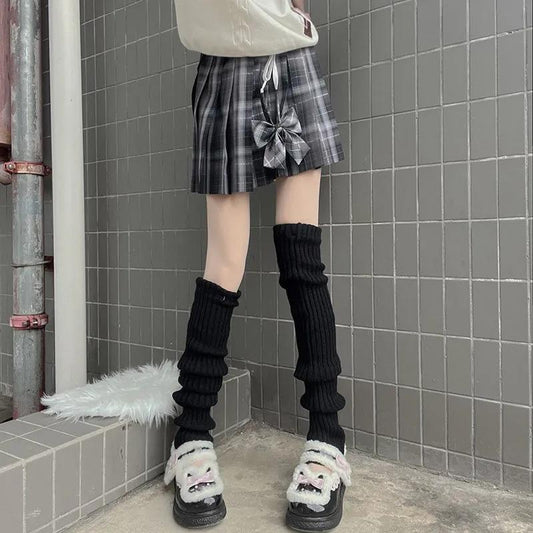 Daily JK Loli White Heap Stack Socks Winter Warm Knitting Sink Lolita Soft Girl Over Kneepath Thick Socks