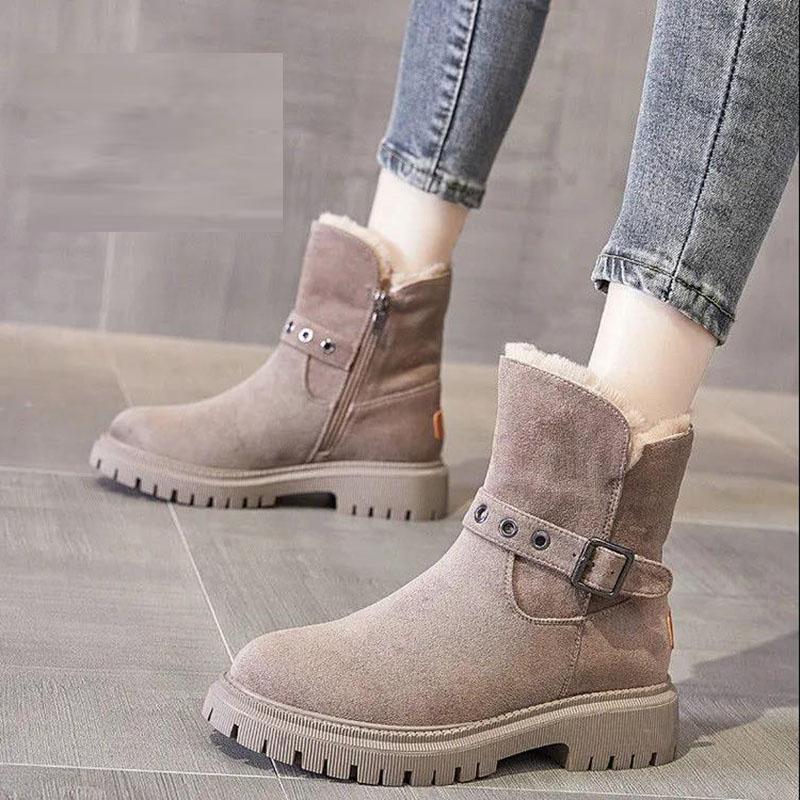 Snow Boots Women's Winter Short Tube and Velvet Non-slip Warm Cotton Shoes All-match Student Tide Martin Boots