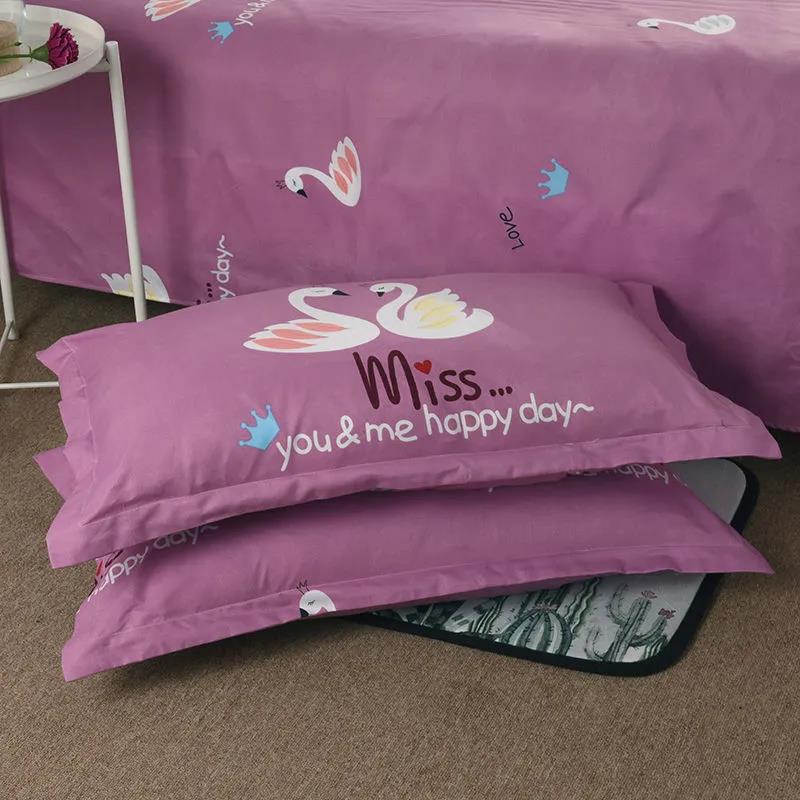 Skin-friendly Brushed Pillowcases A Pair of High-count High-density Large Single-double Pillowcases