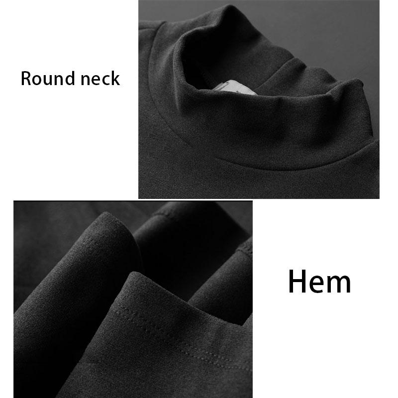 Double-sided Fleece Autumn/winter Sweater Plus Velvet Warm Middle Collar Knitted Bottoming Shirt Suitable for Young and Middle-aged Men