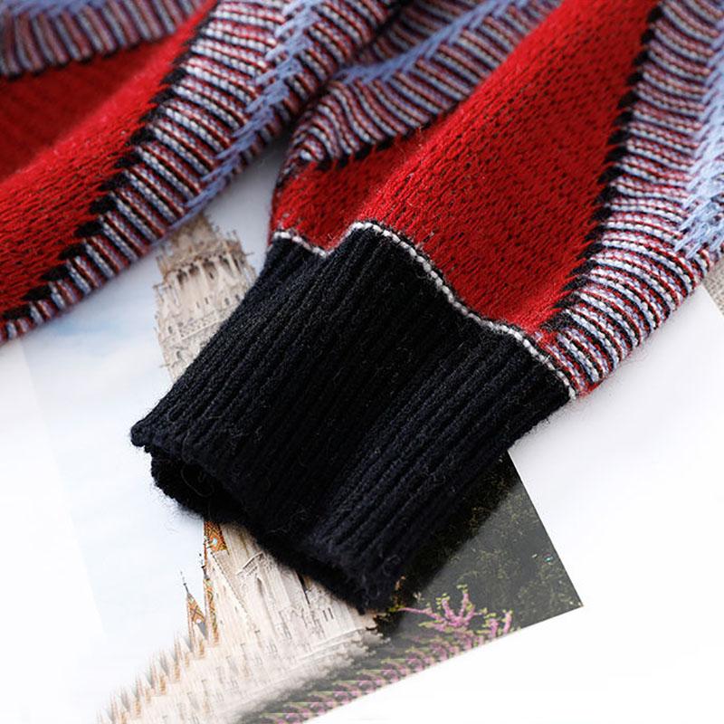Sweater Women's Round Neck Jacquard Pullover Rhombus Check Retro Knitwear Korean Loose Top Trending Sweater Autumn and Winter