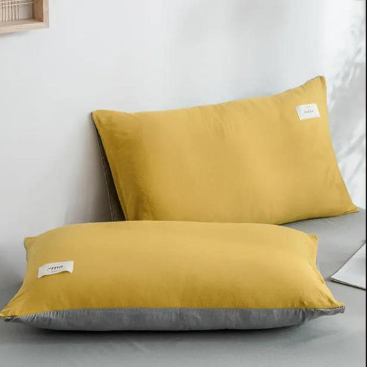 Washable Pillowcase Two Pack Pillowcase Household Adult Single Double Solid Color Bedroom Pillowcase