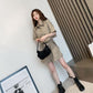 Two-piece Suit Women's Summer Casual Fashion Loose Tooling Korean Wide-leg Pants Suit Solid Color Top and Shorts