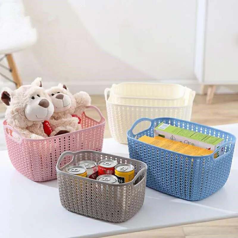 Household Imitation Vine Plastic Storage Basket Remote Control Cosmetic Fruit Storage Box