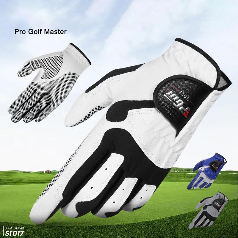 Men's Golf Gloves Single Left and Right Hand Optional with Non-slip Particles Breathable Microfiber Cloth Gloves