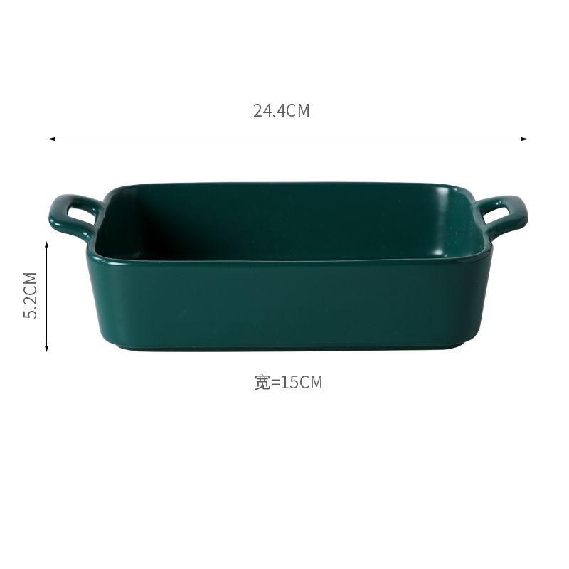 Net Red Binaural Baking Baking Bowl Baked Rice Bowl Dessert Bowl Fruit Salad Bowl Round Deep Plate Household Instant Noodle Bowl