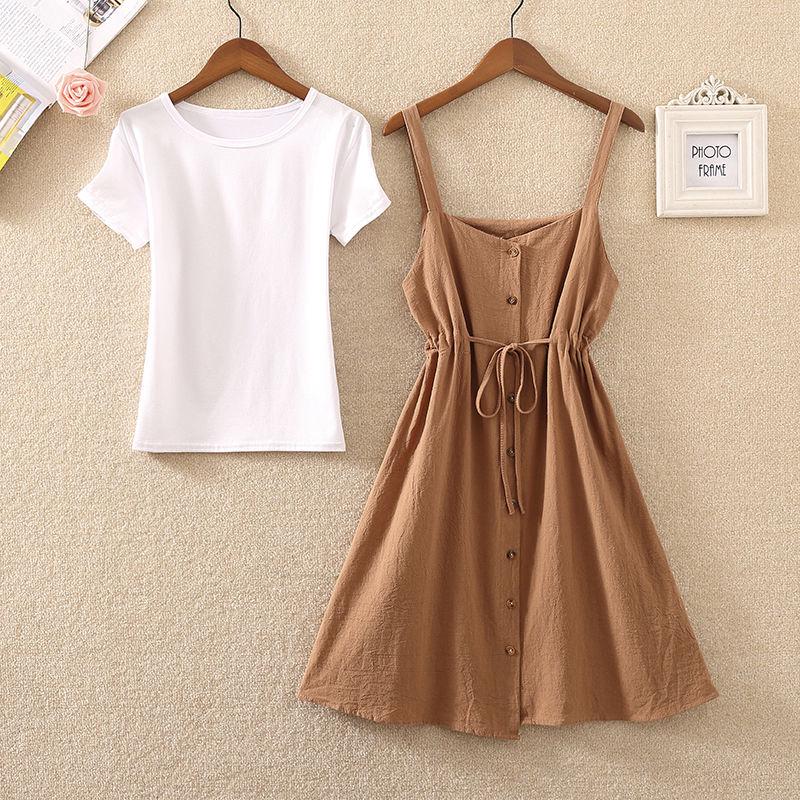Summer Long Dress Women Casual Vintage Dresses Mid Calf Vestidos Pockets Strapless Sundress Overalls