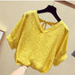 Women's Super Fairy Sweet Wind V-neck Open Back Chiffon Shirt Loose and Thin Belly Covering Top