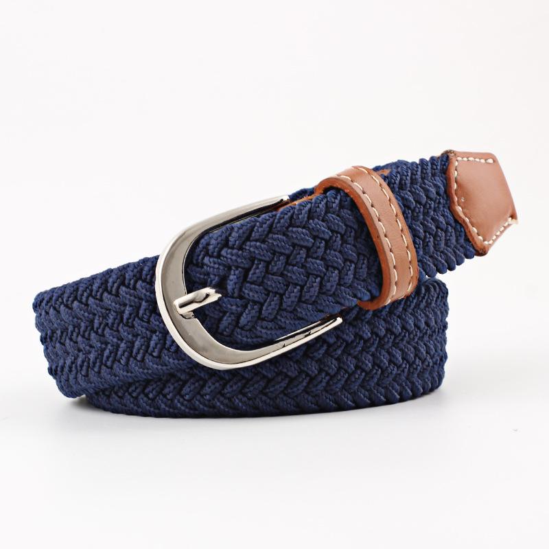 Belt Women Causal Leather Cover Buckle Woven Elastic Stretch Golf Wide Canvas Belts