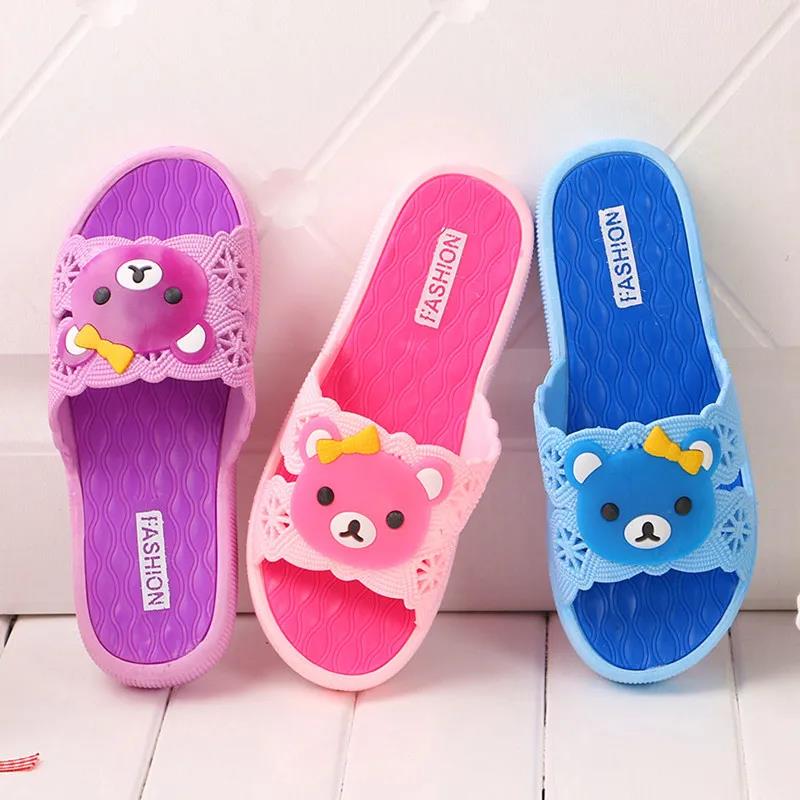 Summer Women's Sandals and Slippers Home Bathroom Bath Plastic Thick-soled Non-slip Indoor Home Slippers Cute Cartoon Sandals
