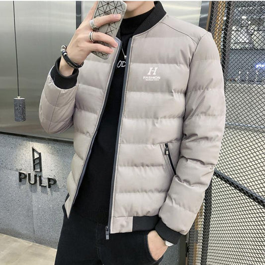 Autumn and Winter Padded Coat Men's Winter Coat Trend Down Down Padded Jacket Baseball Collar Cotton Coat