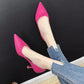 High Heels Women European Stiletto Mid-heel Pointed Toe Fashion High Heels Working Leather Shoes Women